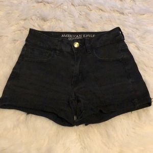 AEO black high rise shorties